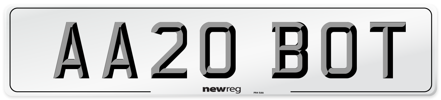 AA20 BOT Number Plate from New Reg